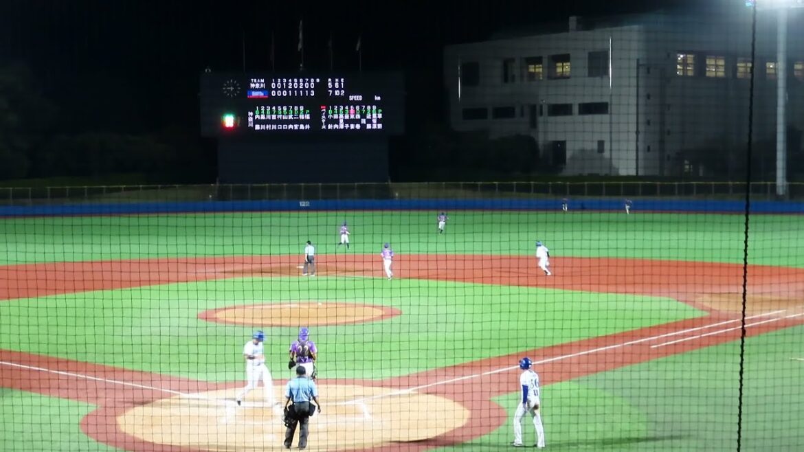 2025/8/7　DeNA 8回裏 打者一巡の猛攻で一挙6得点で逆転する　粟飯原 逆転打、東妻純平3ベース　【神奈川県野球交流戦】