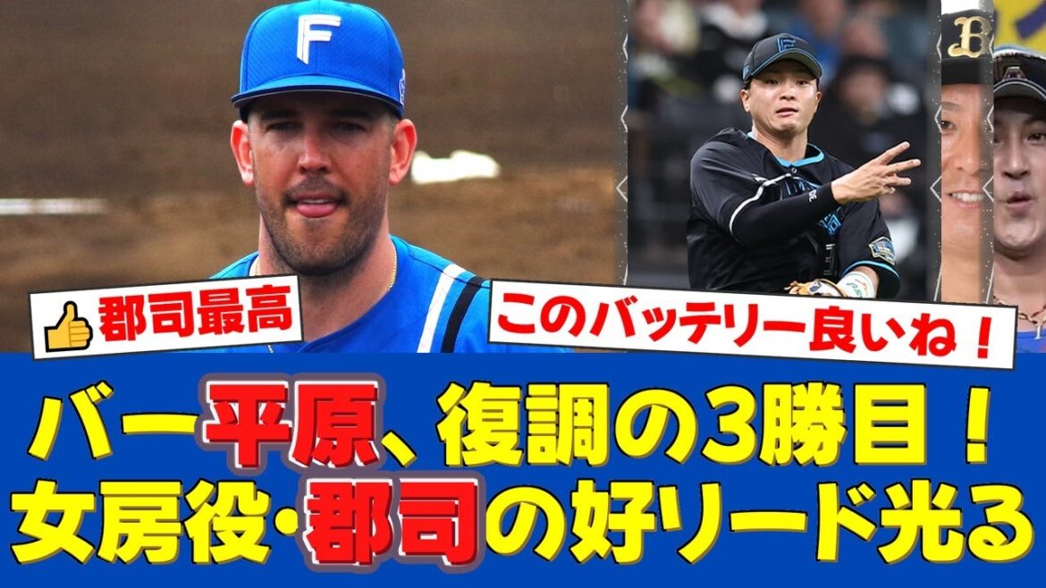 【日本ハム】ドリュー・バーヘイゲンが粘りの投球で今季3勝目!女房役・郡司裕也の好リードに感謝「うまくリードしてくれた」オリックスに快勝!【日ハムファンの反応】【日ハム速報】 【日本ハム】ドリュー・バーヘイゲンが粘りの投球で今季3勝目!女房役・郡司裕也の好リードに感謝「うまくリードしてくれた」オリックスに快勝!【日ハムファンの反応】【日ハム速報】