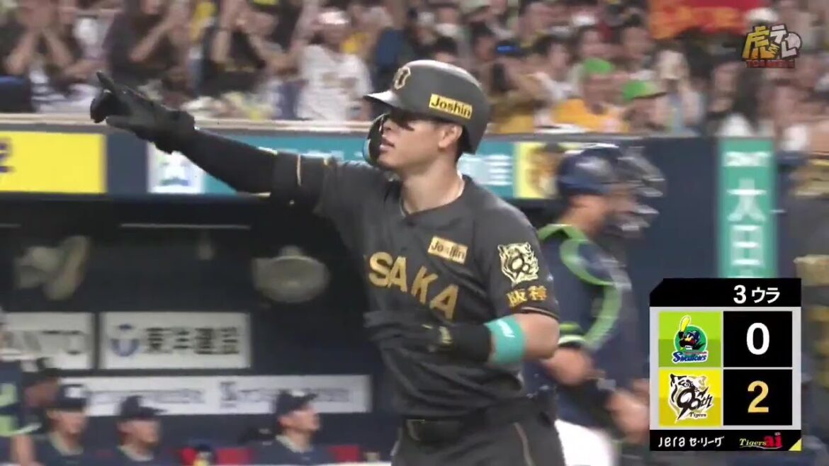 【アーチスト】3回裏、#佐藤輝明 選手が滞空時間の長い打球が右中間スタンドに吸い込まれる第31号ソロホームラン！！【2025/8/10 Ｔ－Ｓ】