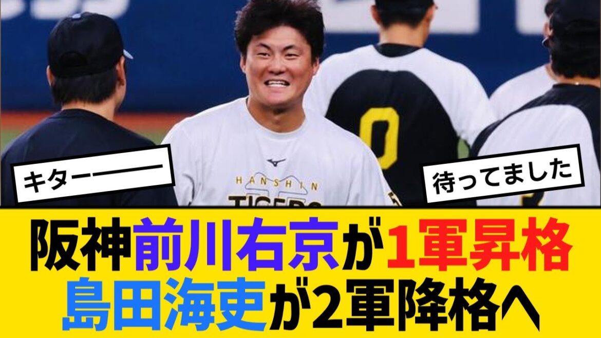 阪神前川右京が1軍昇格、島田海吏が2軍降格へ【野球】【反応】【考察】