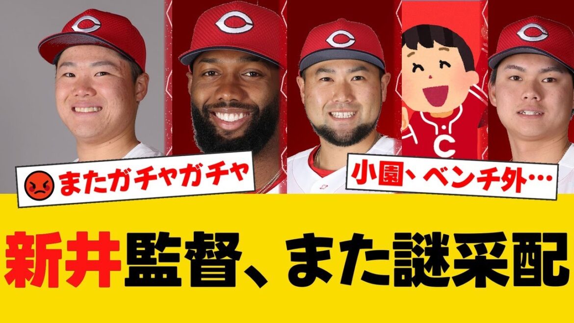 【広島】新井監督、またも奇策スタメン！小園を外し二俣・前川を大抜擢！ファンからは「またガチャガチャか」「若手起用は良い」と賛否両論の声が殺到【広島ファンの反応】【C速報】