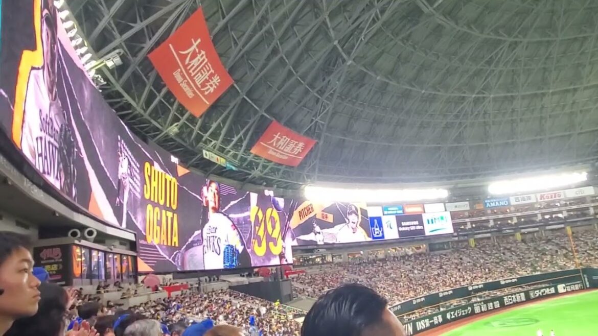 20250615　尾形崇斗が登板！相手継投間に流れる【4連→Winning】　6回表　横浜DeNAﾍﾞｲｽﾀｰｽﾞ@みずほPayPayﾄﾞｰﾑ福岡･ﾚﾌﾄ外野 日本生命ｾ･ﾊﾟ交流戦