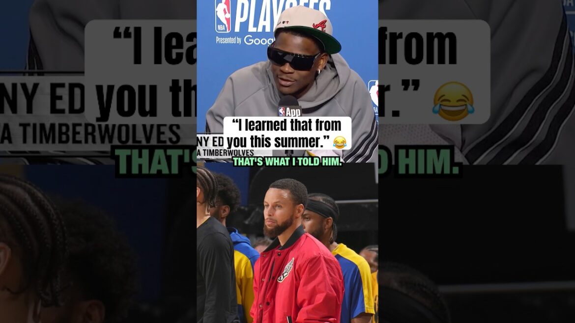 Ant on chirping at Steph on the bench 😂🤝