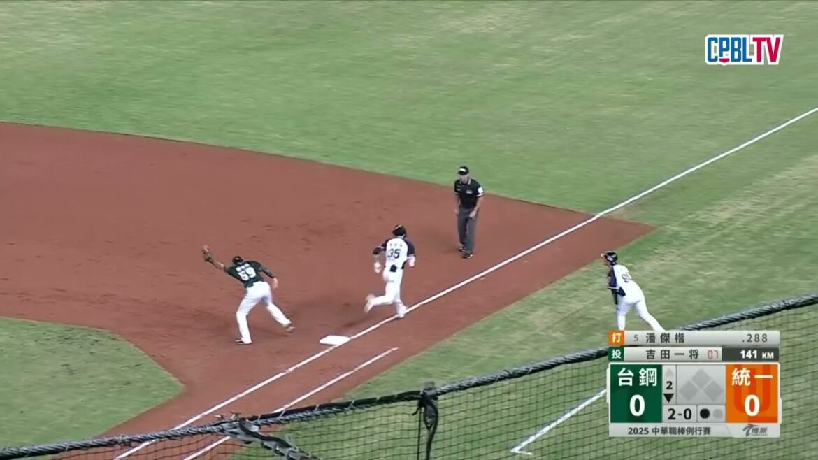 08/08 台鋼 VS 統一 二局下,吉田一将也送出今天第一個三振!林家鋐同場加映美技守備,讓統一遭到三上三下 08/08 台鋼 VS 統一 二局下,吉田一将也送出今天第一個三振!林家鋐同場加映美技守備,讓統一遭到三上三下