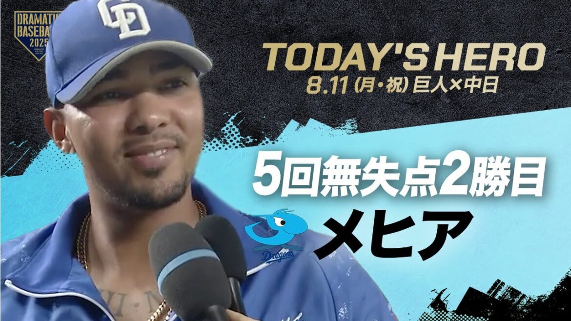 【今日のヒーロー】中日先発 メヒア【巨人×中日】