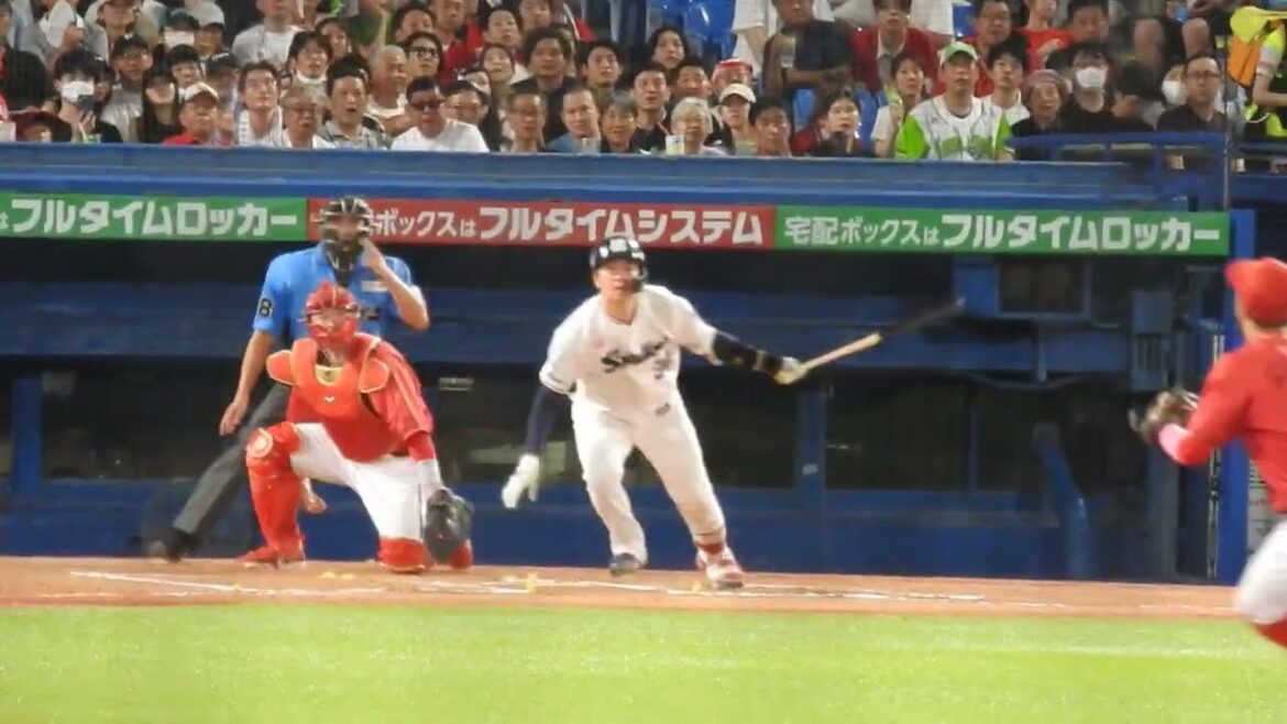 2024/8/17 ヤクルトvs広島 松本直樹 ライト前タイムリーヒット