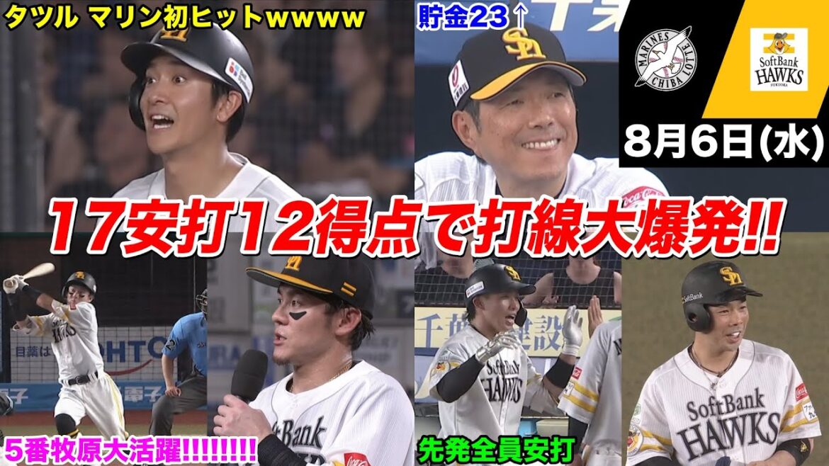 今日のタツル、元鷹戦士石川柊太さん8失点の大炎上…ホークス打線は止まらず17安打12得点の打線大爆発WWWWWWWWWWWWW 今日のタツル、元鷹戦士石川柊太さん8失点の大炎上…ホークス打線は止まらず17安打12得点の打線大爆発WWWWWWWWWWWWW
