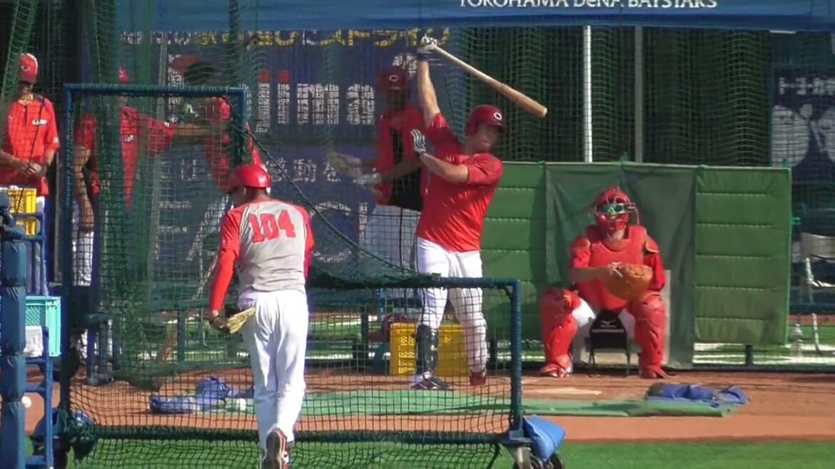 2025年8月5日 広島東洋・野間 峻祥 選手の試合前フリー打撃練習