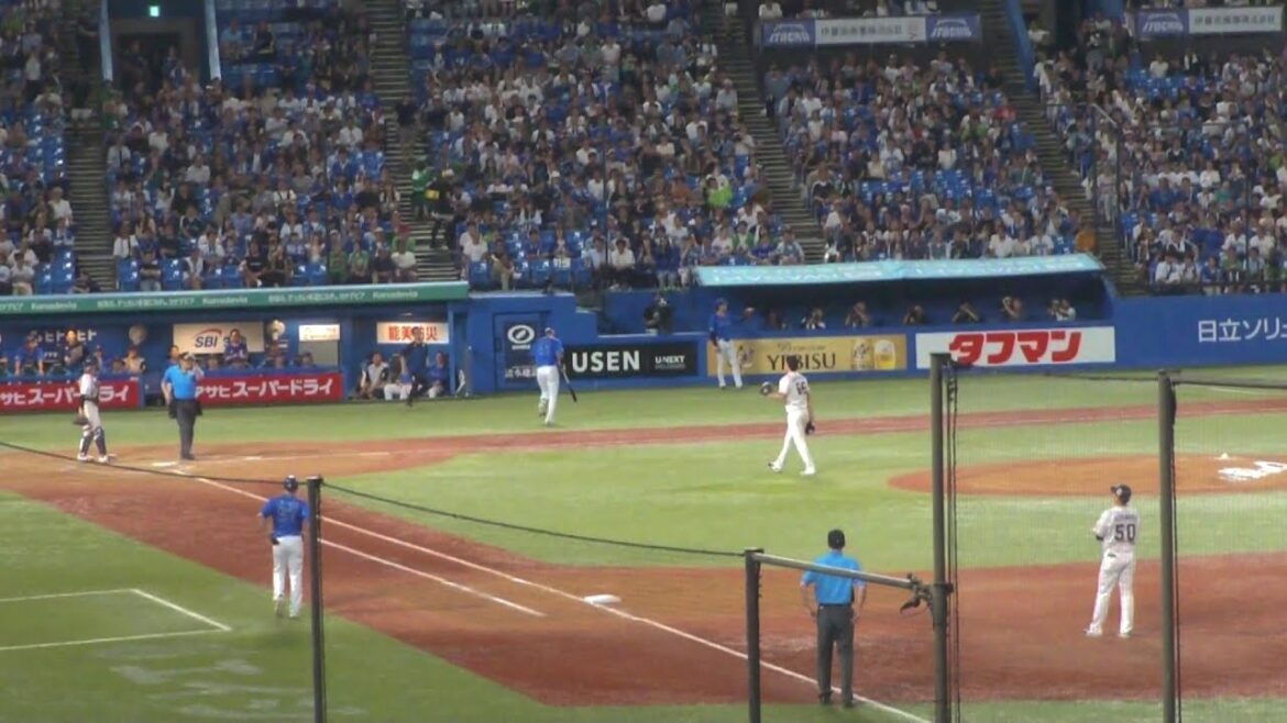 DeNA 蝦名達夫 デッドボール　ヤクルト vs DeNA　2025年8月13日(水)　神宮球場
