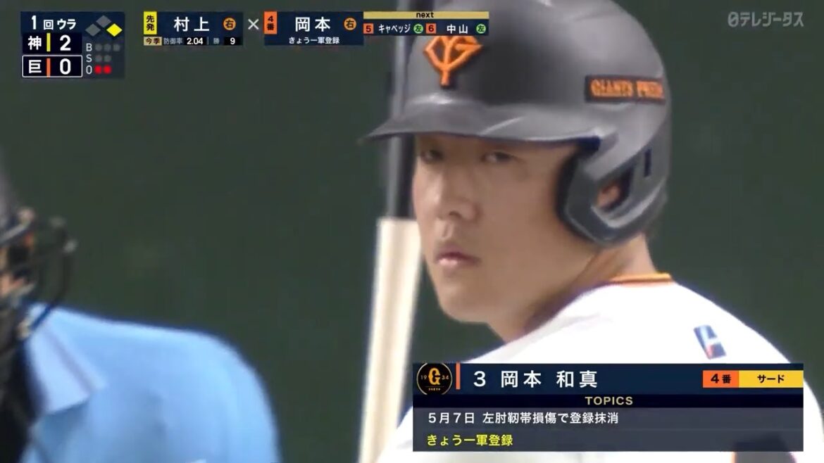 【ー軍復帰】岡本和真「4番・三塁」