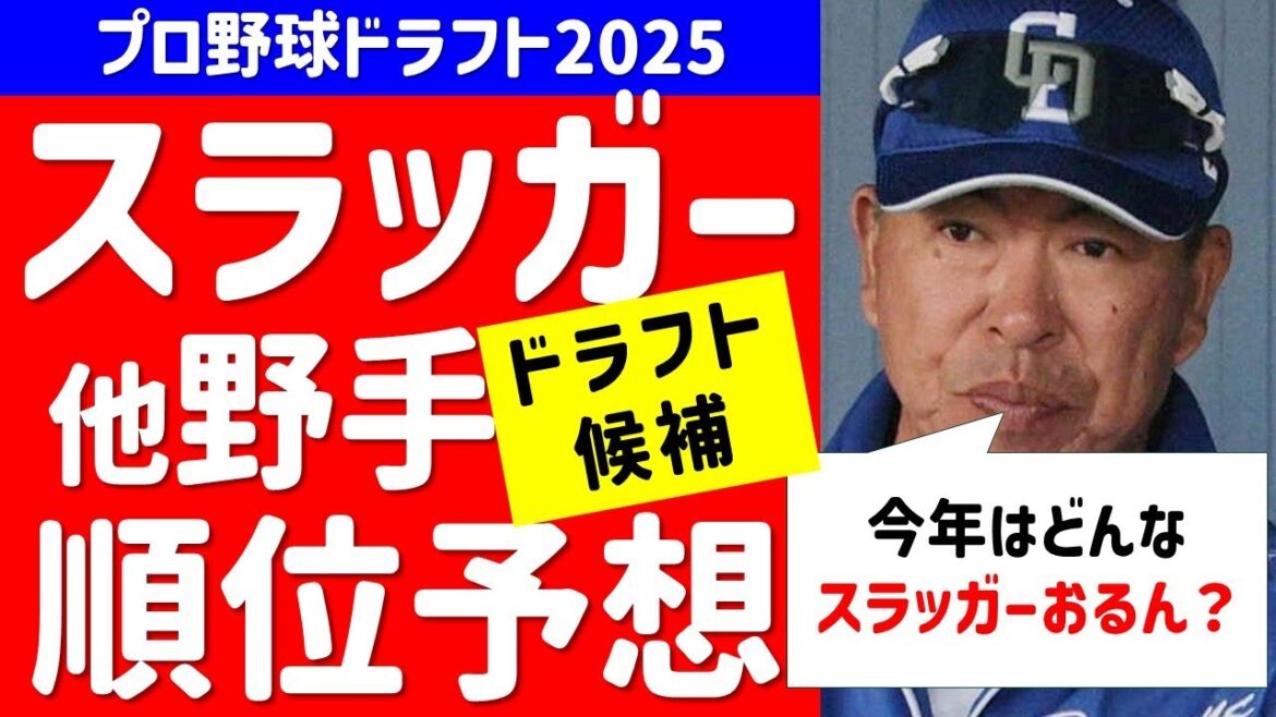 【スラッガー】2025ドラフト候補【野手】順位予想 仮想ドラフト シミュレーション 【スラッガー】2025ドラフト候補【野手】順位予想 仮想ドラフト シミュレーション