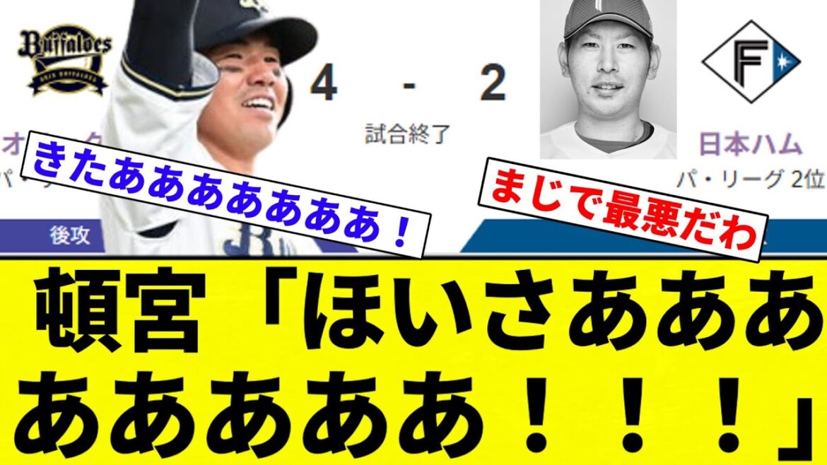【ほいさあああああああ！！】頓宮 日ハムから逆転サヨナラ3ランホームラン！！１【プロ野球反応集】【2chスレ】【なんG】