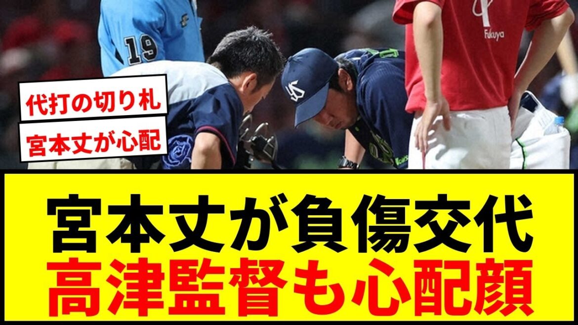 【速報】ヤクルト“代打の切り札”宮本丈が負傷交代…高津監督も心配顔「一瞬で結構、腫れていた」 【速報】ヤクルト“代打の切り札”宮本丈が負傷交代…高津監督も心配顔「一瞬で結構、腫れていた」