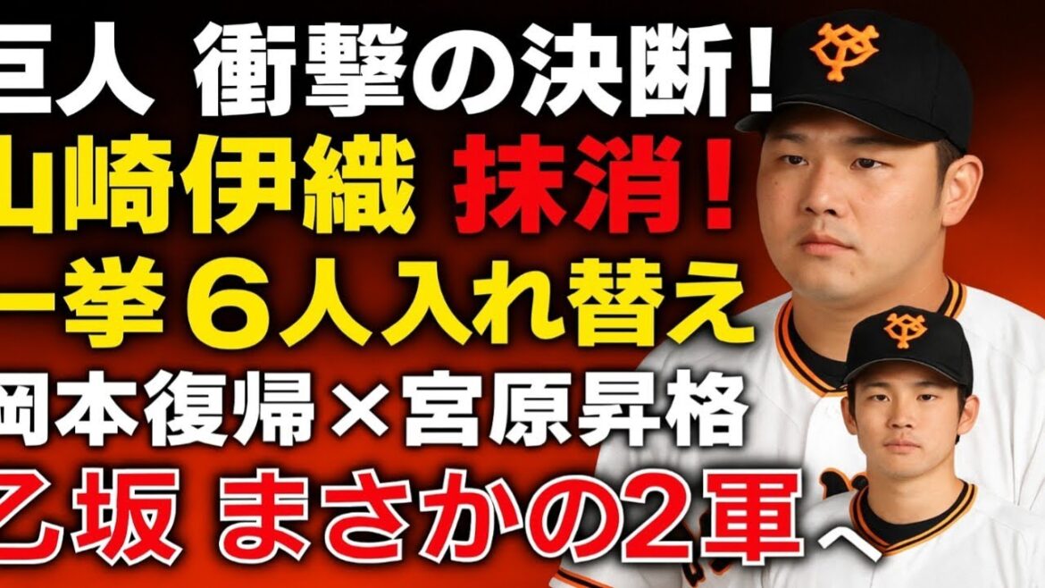 巨人まさかの決断…チーム最多9勝の山崎伊織を登録抹消 一挙6人の大胆入れ替えで後半戦どうなる？新人・宮原が昇格、乙坂は2軍へ