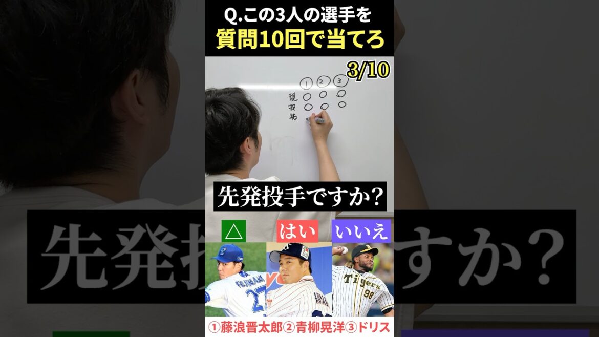 プロ野球アキネーター #プロ野球 #アキネーター #藤浪晋太郎 #青柳晃洋 #ドリス