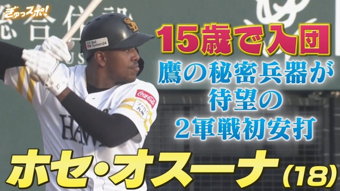 2軍情報タマスタ通信 15歳で入団した鷹の秘密兵器 ホセ・オスーナが待望の初安打【ぎゅっスポ!ホークスこぼれ話】 2軍情報タマスタ通信 15歳で入団した鷹の秘密兵器 ホセ・オスーナが待望の初安打【ぎゅっスポ!ホークスこぼれ話】