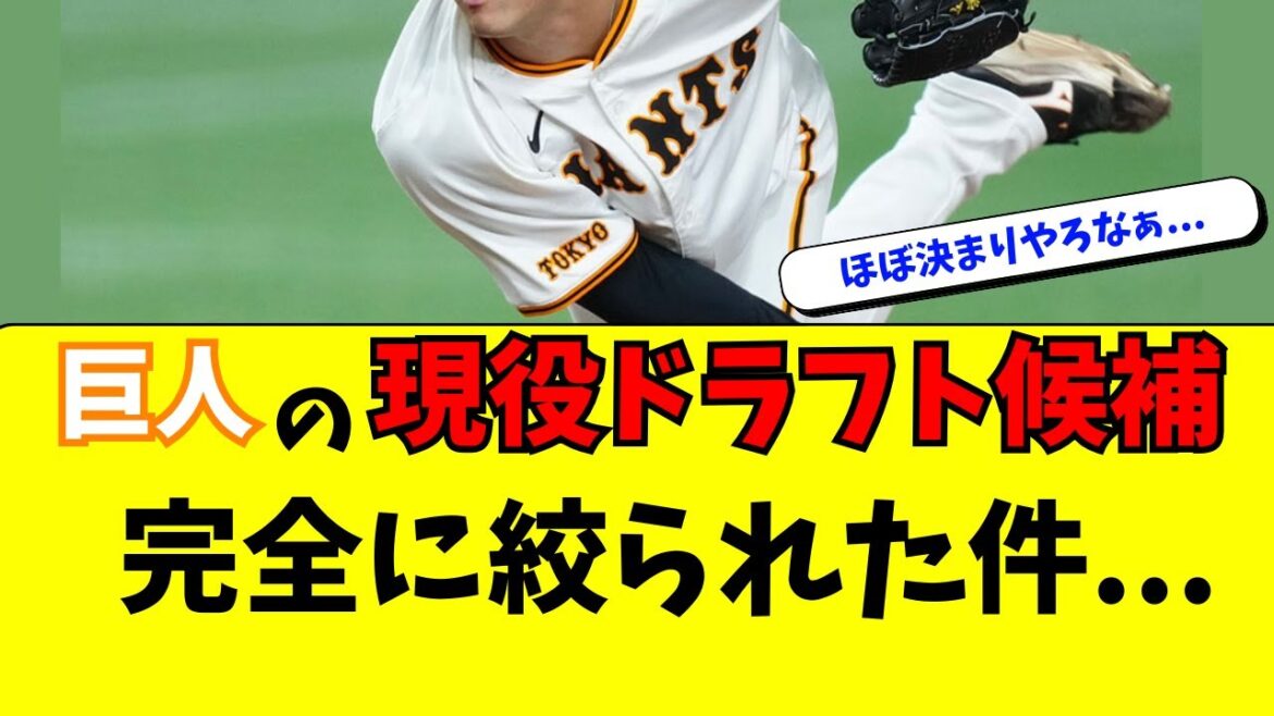 【巨人】今年の現役ドラフト候補、完全に絞られた件・・・