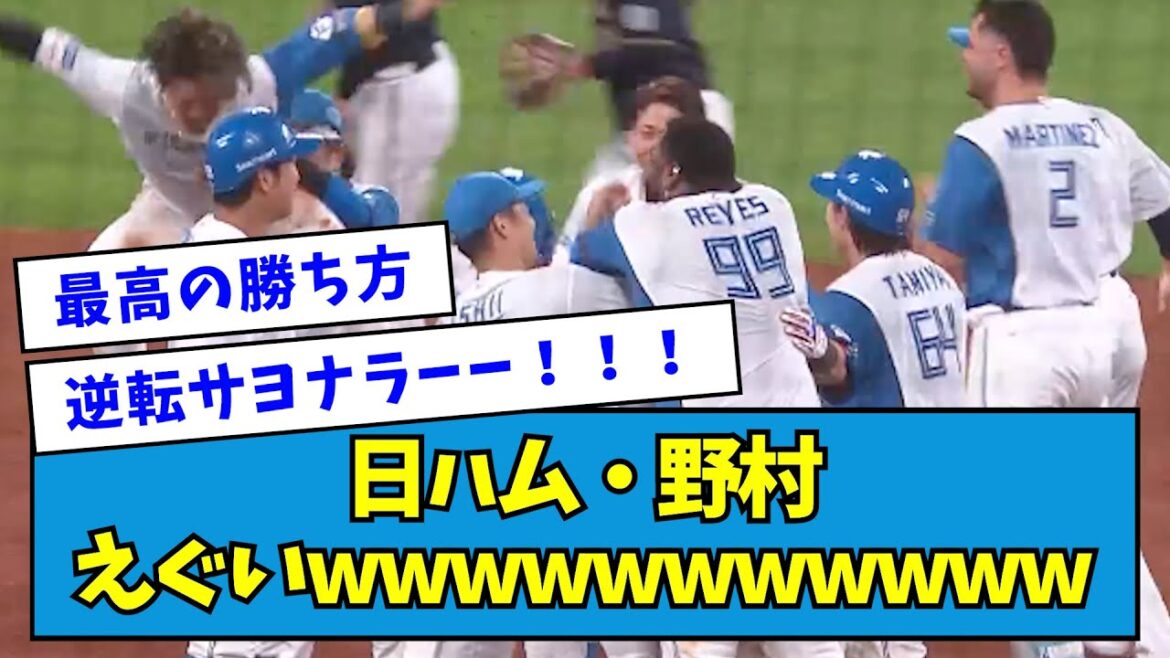 【逆転サヨナラタイムリー】日ハム・野村えぐいwwwwwwwwwww【なんJ反応】