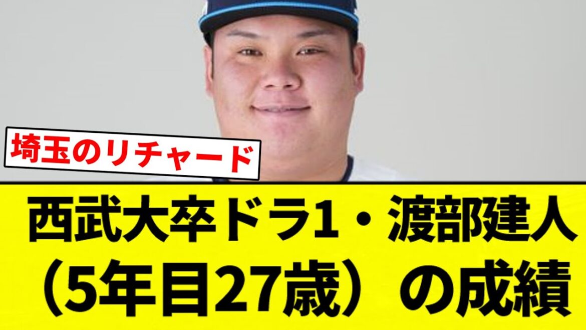 【まじすか？笑】西武大卒ドラ1・渡部建人（5年目27歳）　1軍 出場なし　2軍 .174 4 18 ops.548【プロ野球反応集】【2chスレ】【なんG】