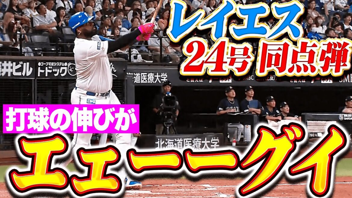 【打球の伸びがエェーーグイ】レイエス『逆方向にメチャスゴイ！今季24号ソロで同点に追いつく！』