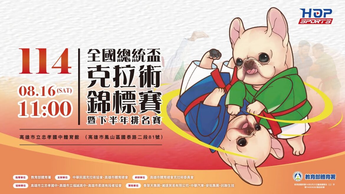 08/16(六) 11:00 LIVE ｜114年全國總統盃克拉術錦標賽暨下半年排名賽｜Day 1