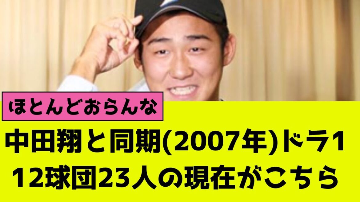 中田翔の同期(2007年)ドラフト1位、全員の現在がこちら