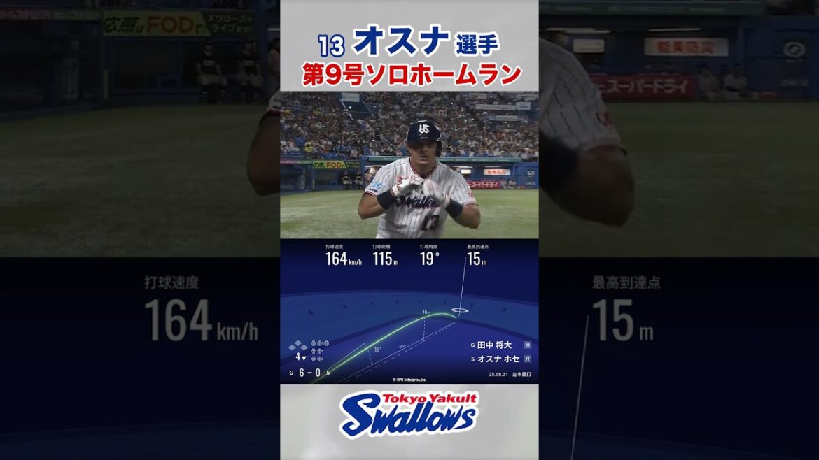 オスナ選手 第9号ソロホームラン #swallows #オスナ #shorts