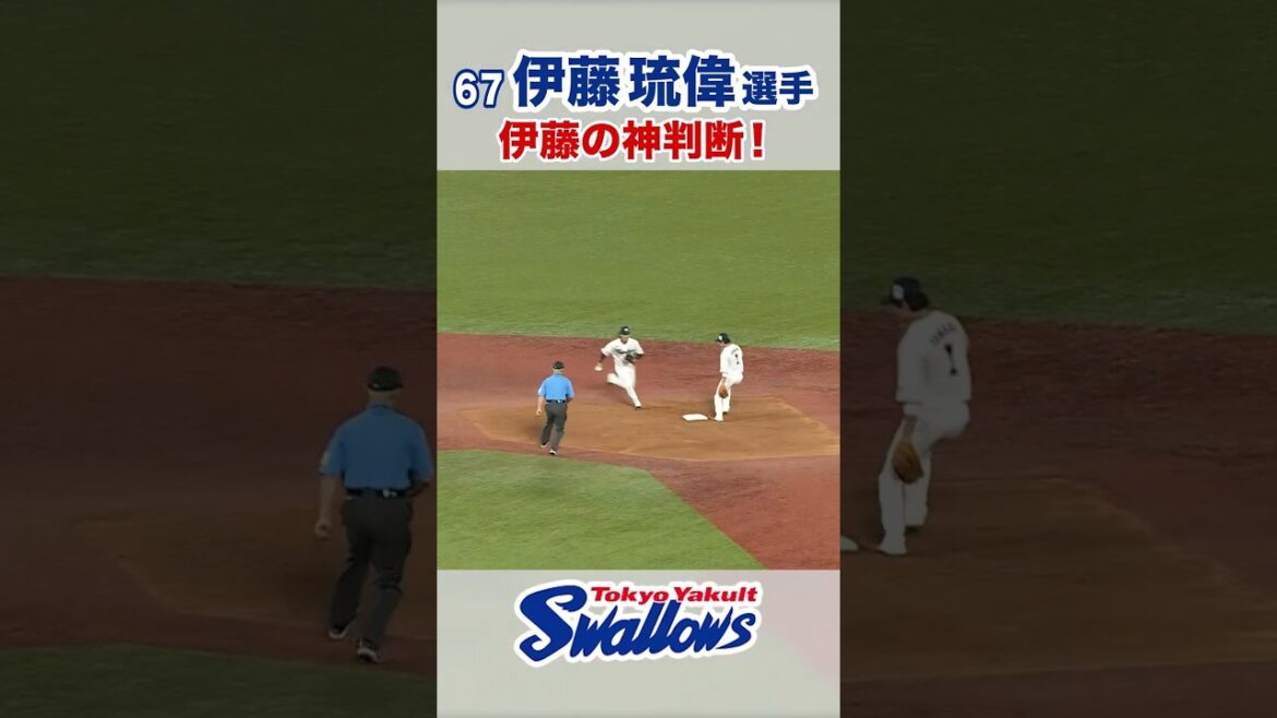 伊藤琉偉選手 伊藤の神判断！ #swallows #伊藤琉偉 #shorts