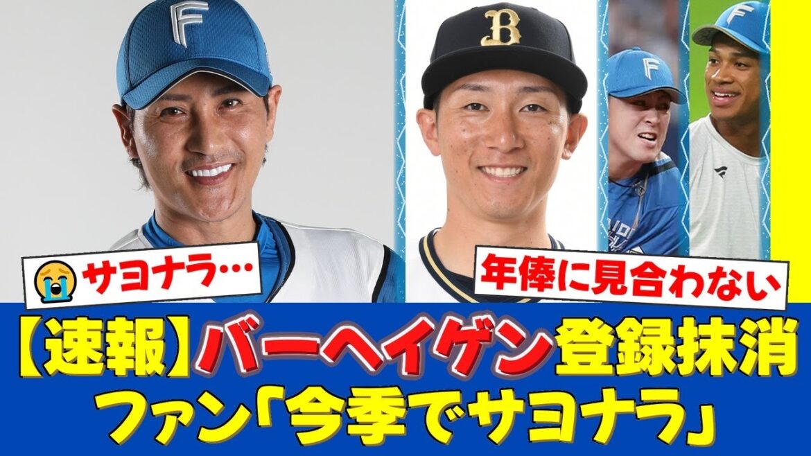 【悲報】日ハム・バーヘイゲン、2回7失点の悪夢で登録抹消…高額年俸に見合わぬ投球にファンから「もうサヨナラ」「戦力外だろ」と怒りの声が殺到【プロ野球ファンの反応】 【悲報】日ハム・バーヘイゲン、2回7失点の悪夢で登録抹消…高額年俸に見合わぬ投球にファンから「もうサヨナラ」「戦力外だろ」と怒りの声が殺到【プロ野球ファンの反応】