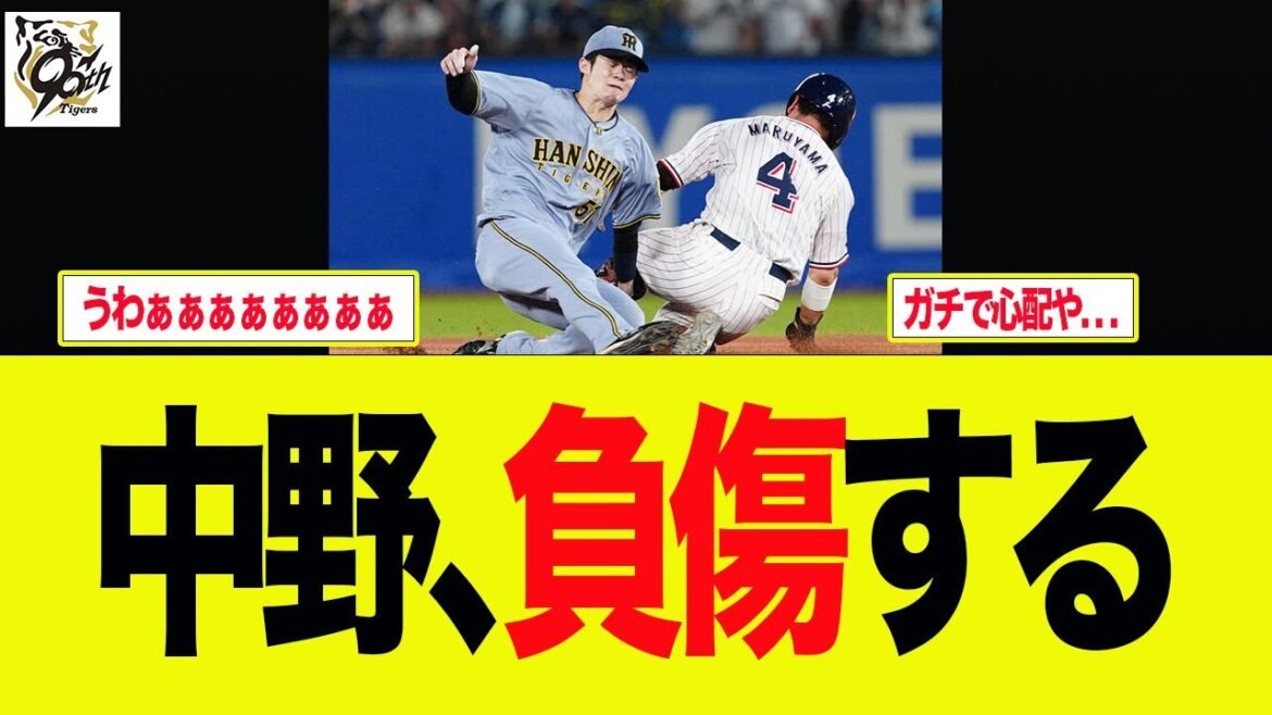 【阪神】中野の負傷がガチで心配な件　　プロ野球ファンの反応集