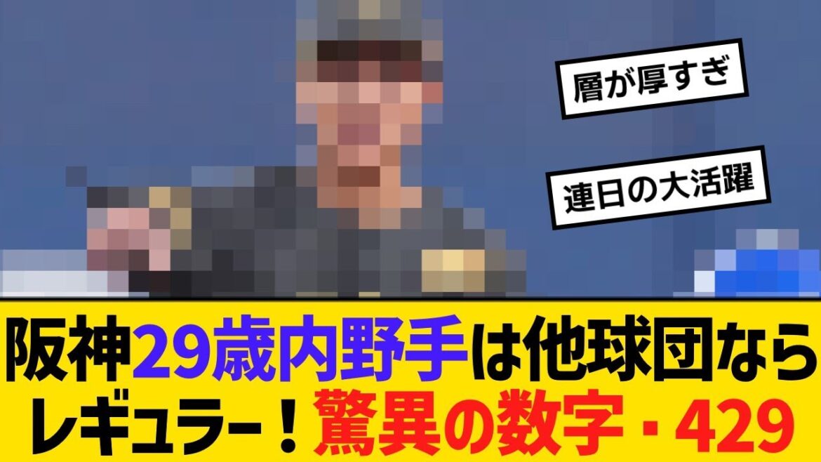 阪神29歳内野手は他球団ならレギュラー!驚異の数字・429【野球】【反応】【考察】 阪神29歳内野手は他球団ならレギュラー!驚異の数字・429【野球】【反応】【考察】
