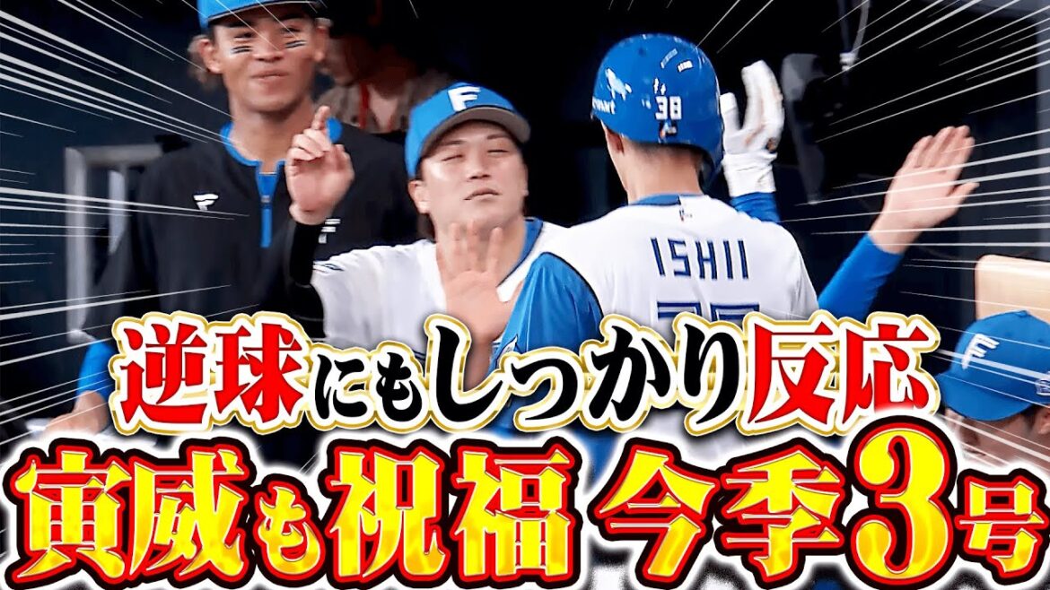 【寅威も祝福☝️】石井一成『逆球にもしっかり反応…今季3号ソロで突き放す！』