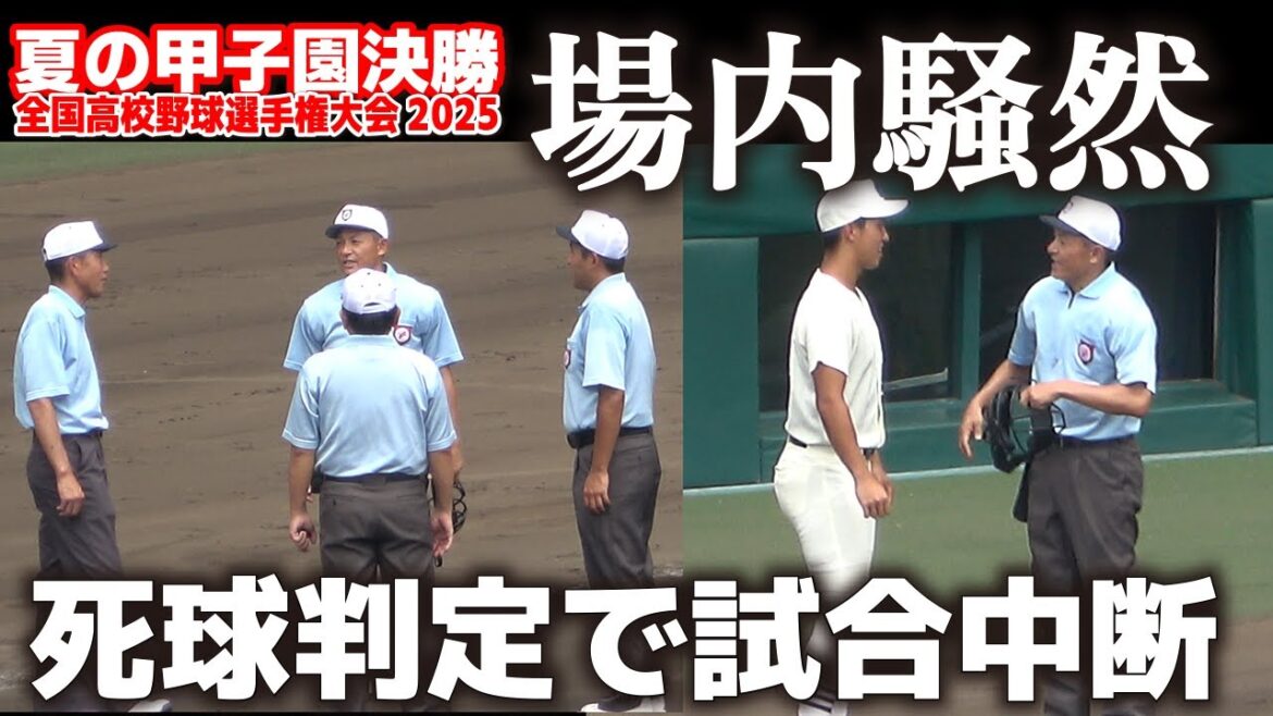 【高校野球 甲子園】場内騒然　死球判定で試合中断　それでも気迫で魂のピンチ脱出！ 【全国高校野球選手権大会 決勝　日大三 v s 沖縄尚学】   2025甲子園  8.23
