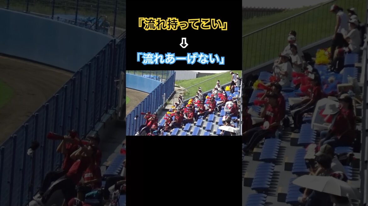 応援合戦が面白い！「流れ持ってこい」に「流れあーげない」で応戦　#高校野球 #野球 #shorts