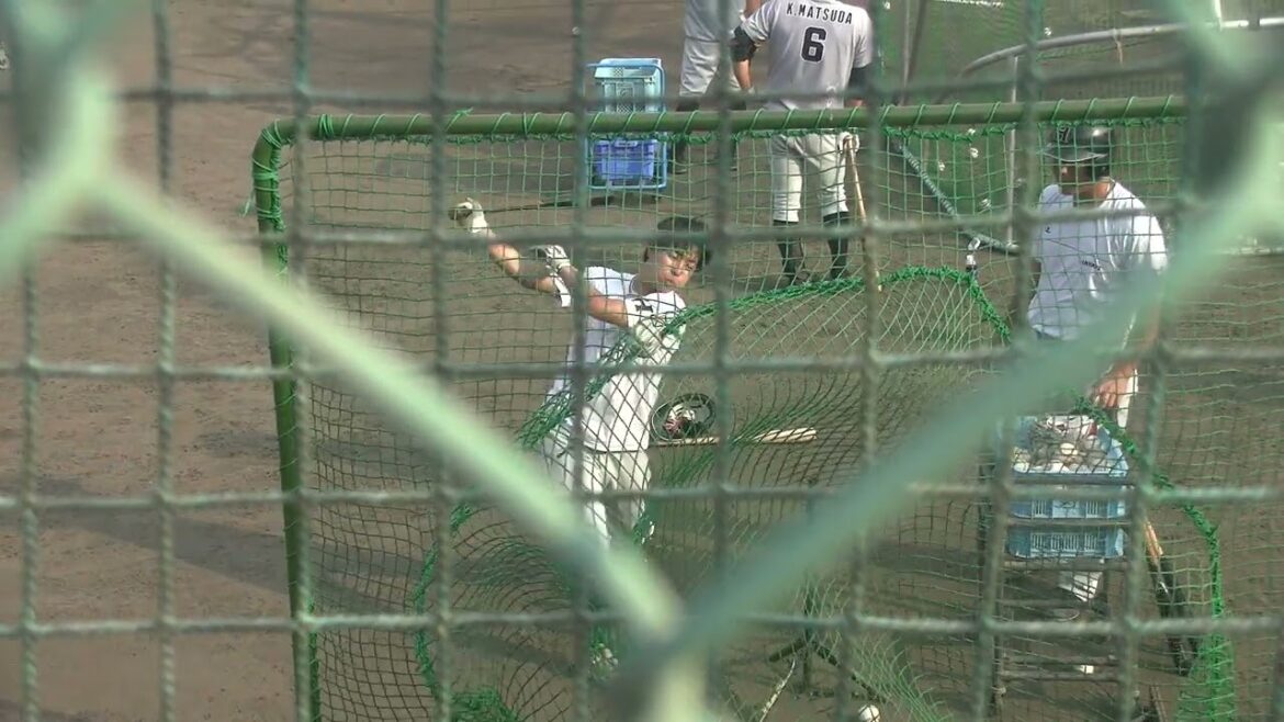 鈴木将平選手(埼玉西武ライオンズ 静岡高校出身) ティーバッティング くふうハヤテベンチャーズ 2025/8/24 豊橋球場