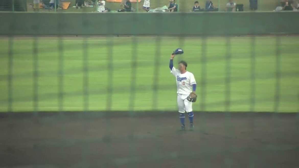 【ファーム 豊橋球場】中日ドラゴンズの選手が守備位置に 試合開始前 VS くふうハヤテベンチャーズ 2025/8/24