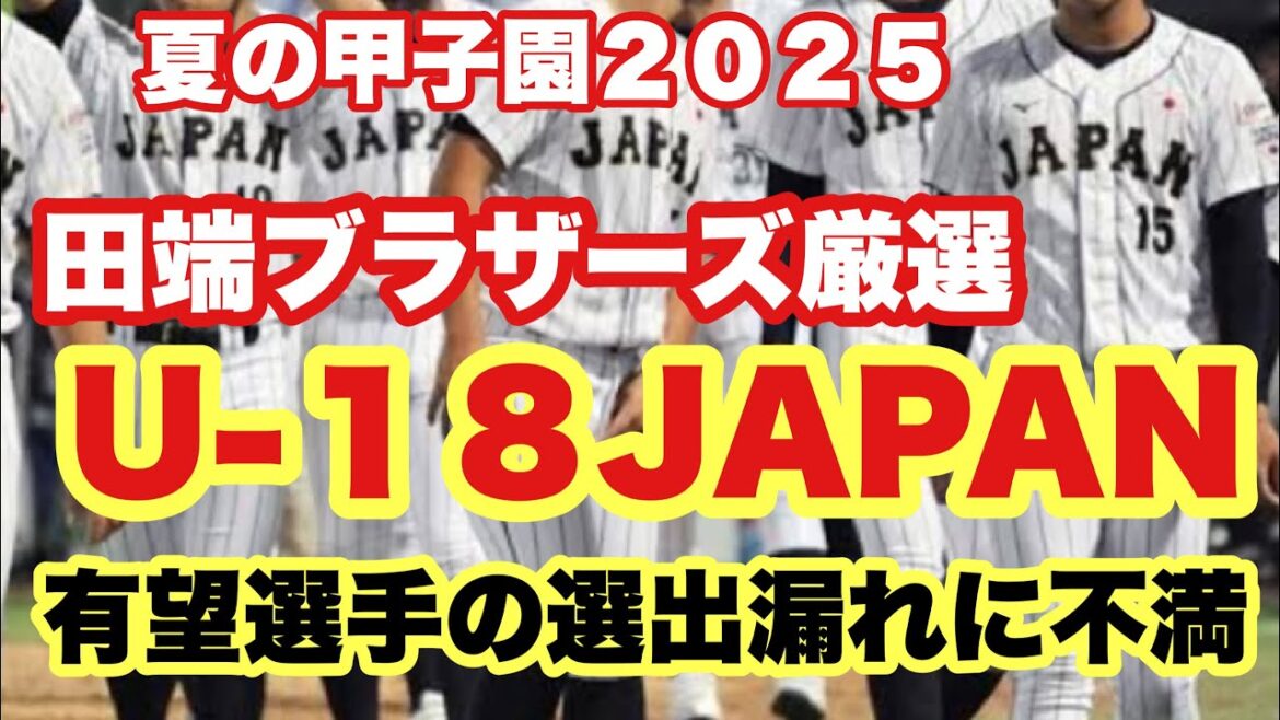 【高校野球】U-１８JAPANに物申す❗️❗️夏の甲子園２０２５❗️田端ブラザーズJAPANを発表