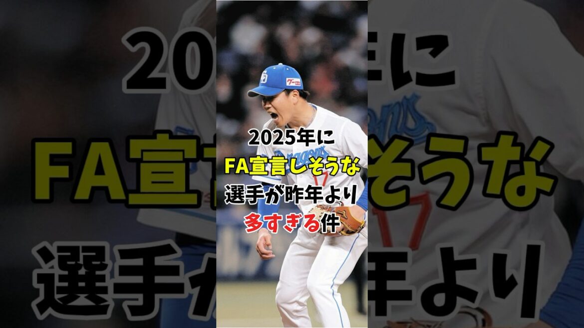【FA戦線 予想】2025年にFA移籍しそうな選手が多すぎる件