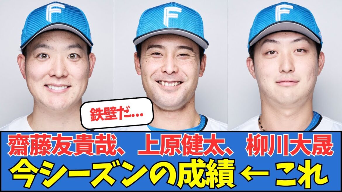 【日ハム】齋藤友貴哉、上原健太、柳川大晟、今シーズンの成績←これ 【日ハム】齋藤友貴哉、上原健太、柳川大晟、今シーズンの成績←これ