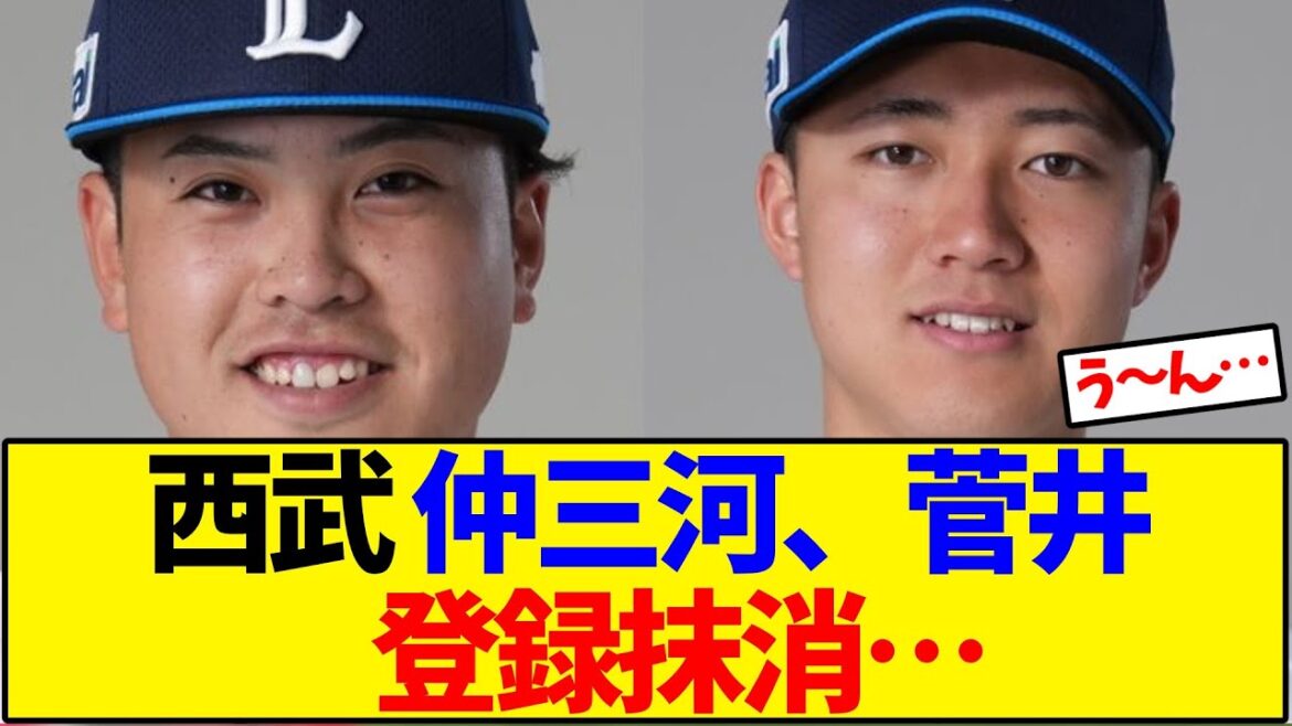 西武ライオンズ 仲三河、菅井   登録抹消…【野球反応集】