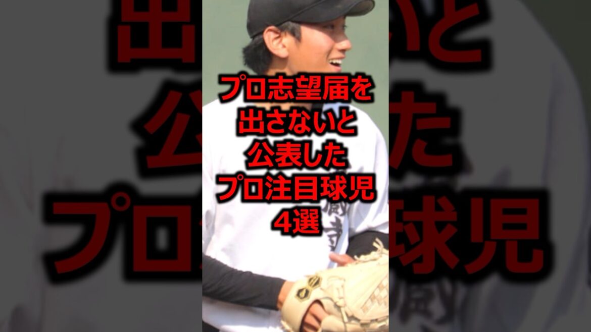 プロ志望届を出さないと公表したプロ注目球児4選 #プロ野球 #ドラフト #高校野球 #甲子園