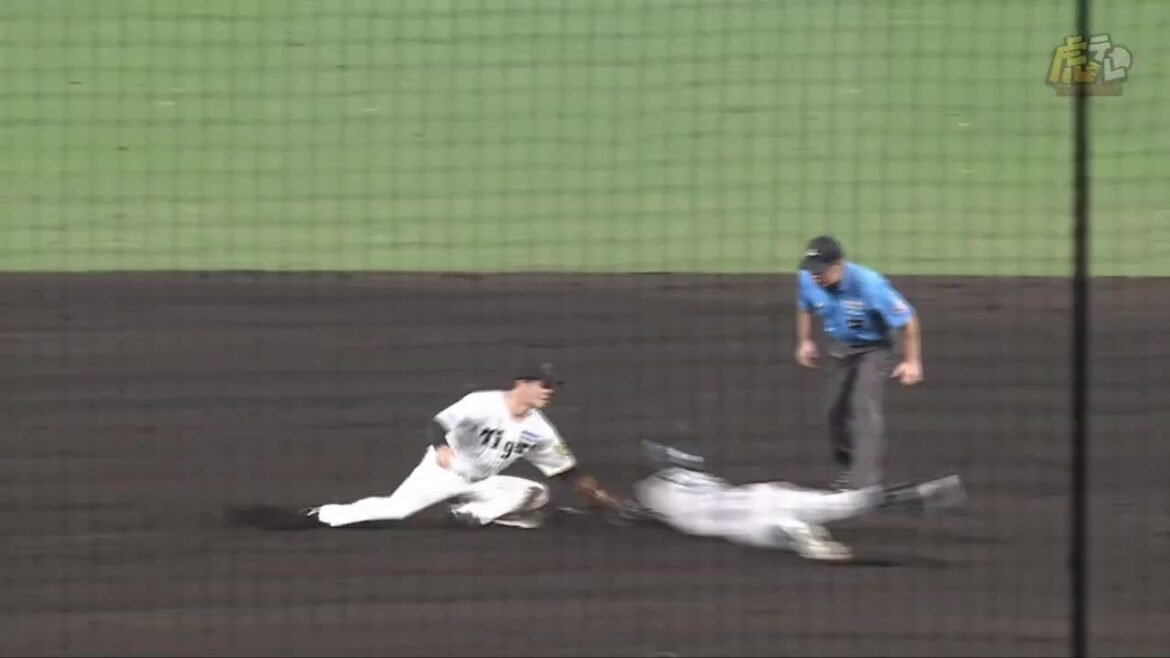 【レーザービーム】9回表、#熊谷敬宥 選手が味方のミスをカバーするセカンドストライク送球でタッチアウト！【2025/8/30 Ｔ－G】