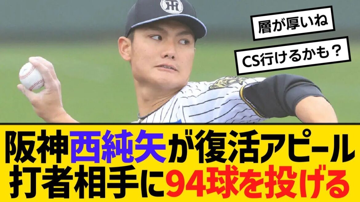 阪神・西純矢が復活アピール！打者相手に94球を投げる【野球】【反応】【考察】