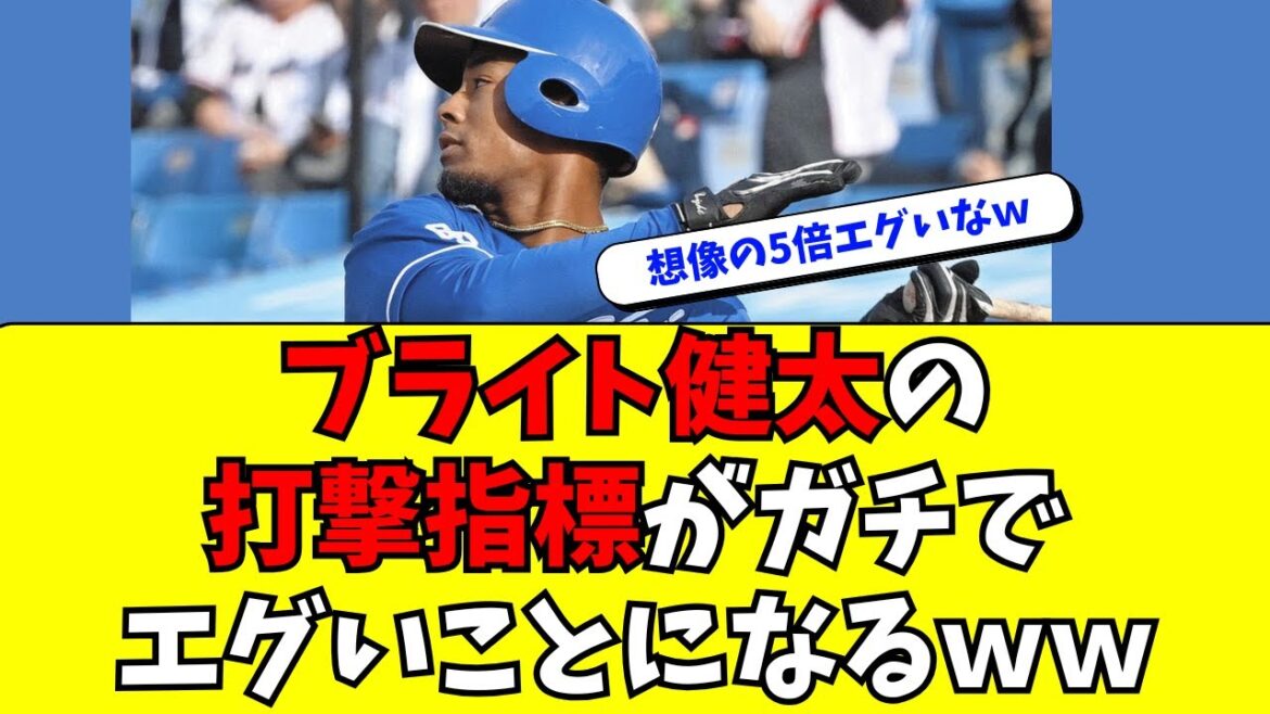 【中日】ブライト健太の打撃指標がガチでエグい事になるｗ