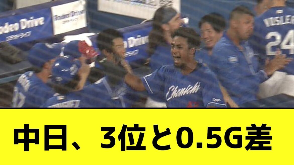 中日、3位と0.5G差wwwwwwww【なんJ反応】