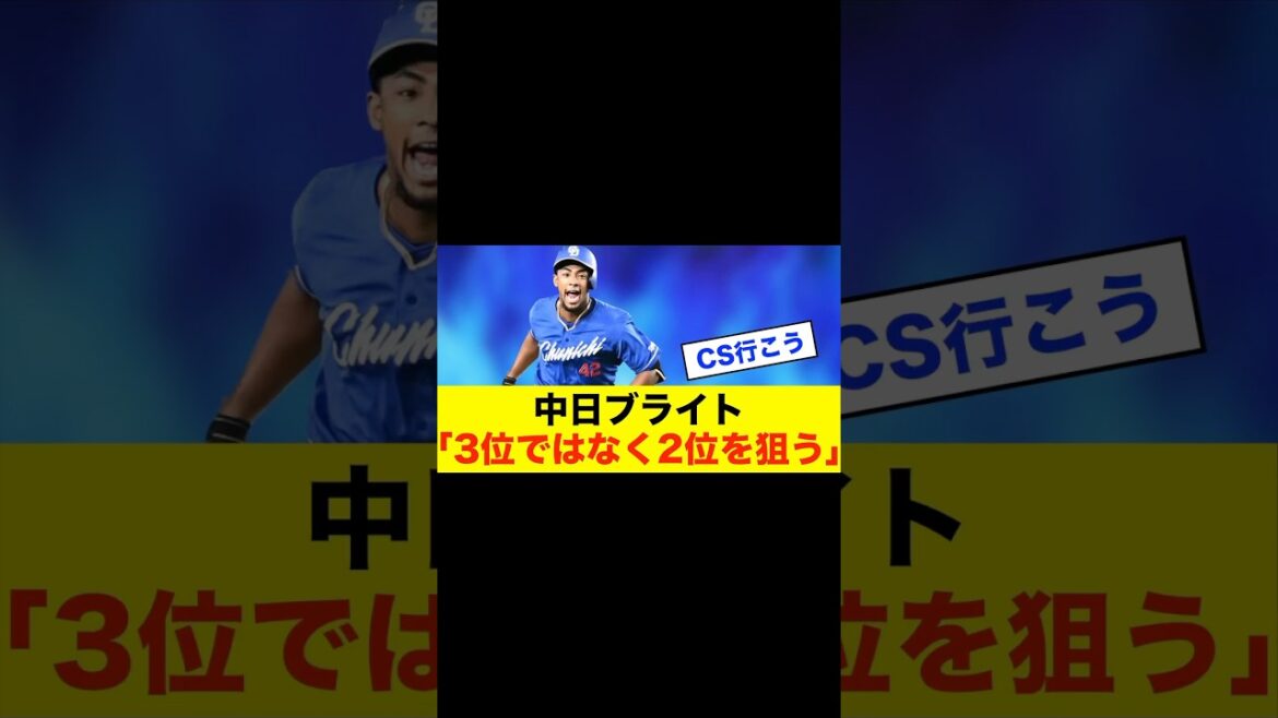 【注目】「3位ではなく2位」ブライトの本気発言 #中日スレ #プロ野球 #中日ドラゴンズ #野球スレ #野球