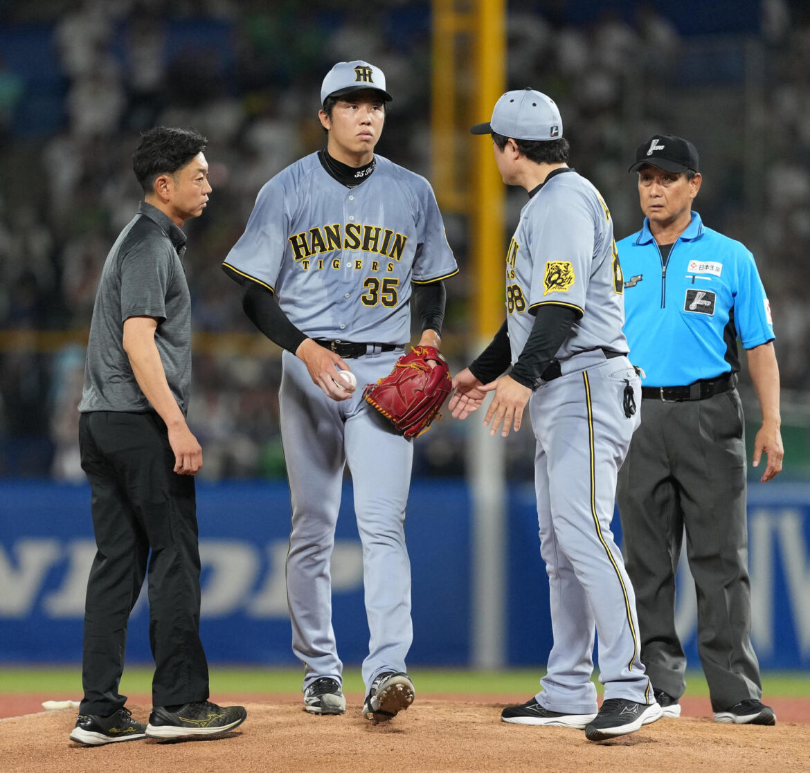 【阪神】才木浩人が手当のため６回途中でベンチに 続投し後続抑える（日刊スポーツ） - Yahoo!ニュース - Yahoo!ニュース