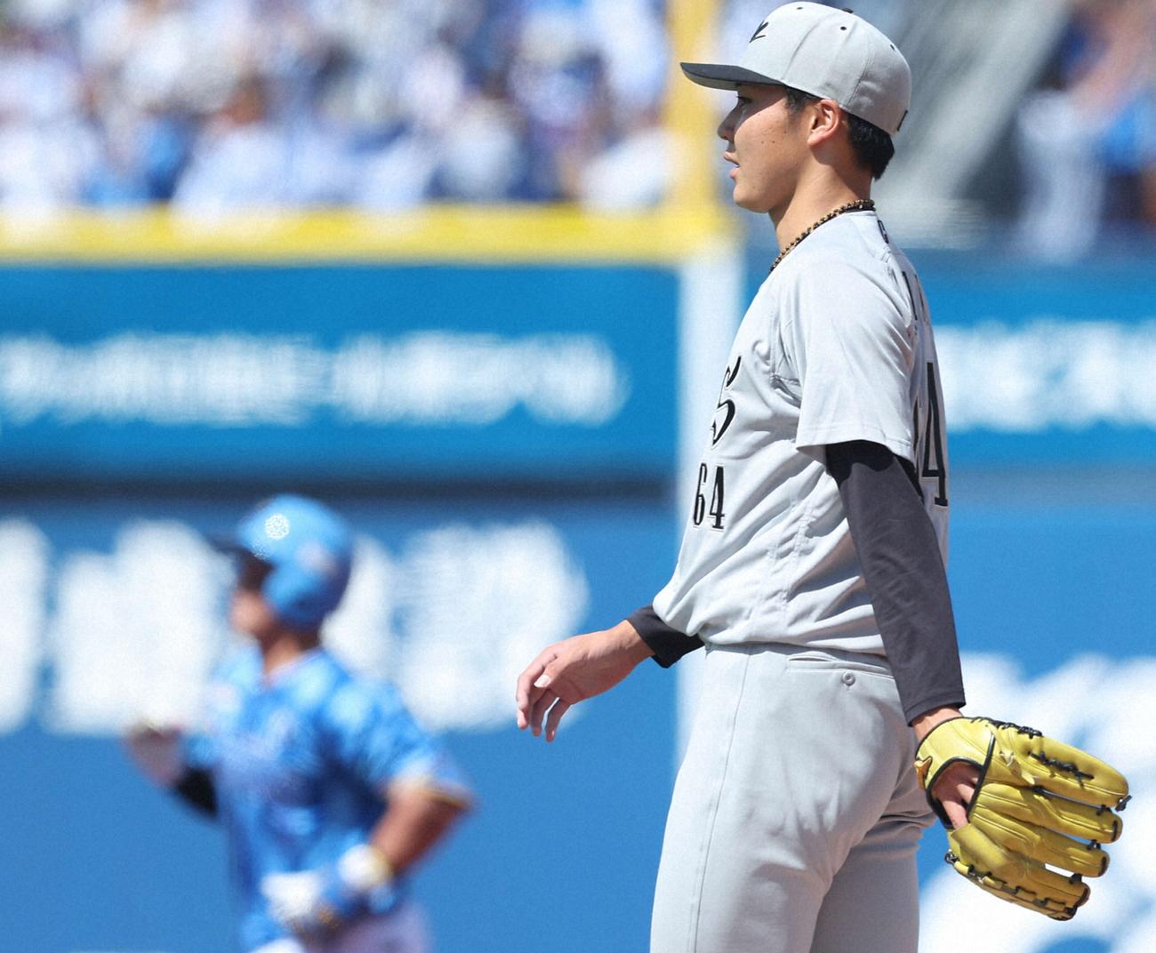 6月21日、DeNA戦の2回裏、牧に先制ソロ本塁打を浴びる広池