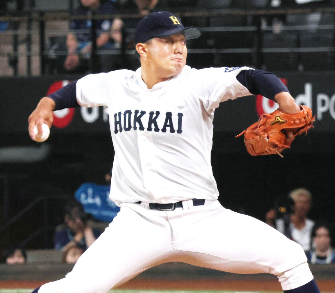 北海学園大の１５９キロ右腕・工藤泰己ホロ苦エスコンデビュー 日本ハム相手に１回１安打３四死球で１失点…プロ・アマ交流戦（スポーツ報知） - Yahoo!ニュース - Yahoo!ニュース