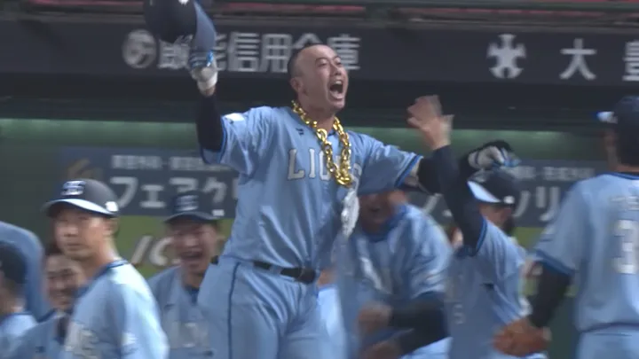 Reon Murata hits his first Home Run and Manaya Nishikawa gets his first six hit Both teams tie. | Pacific League Saitama Seibu Lions player Reon Murata Reon © Pacific League TV